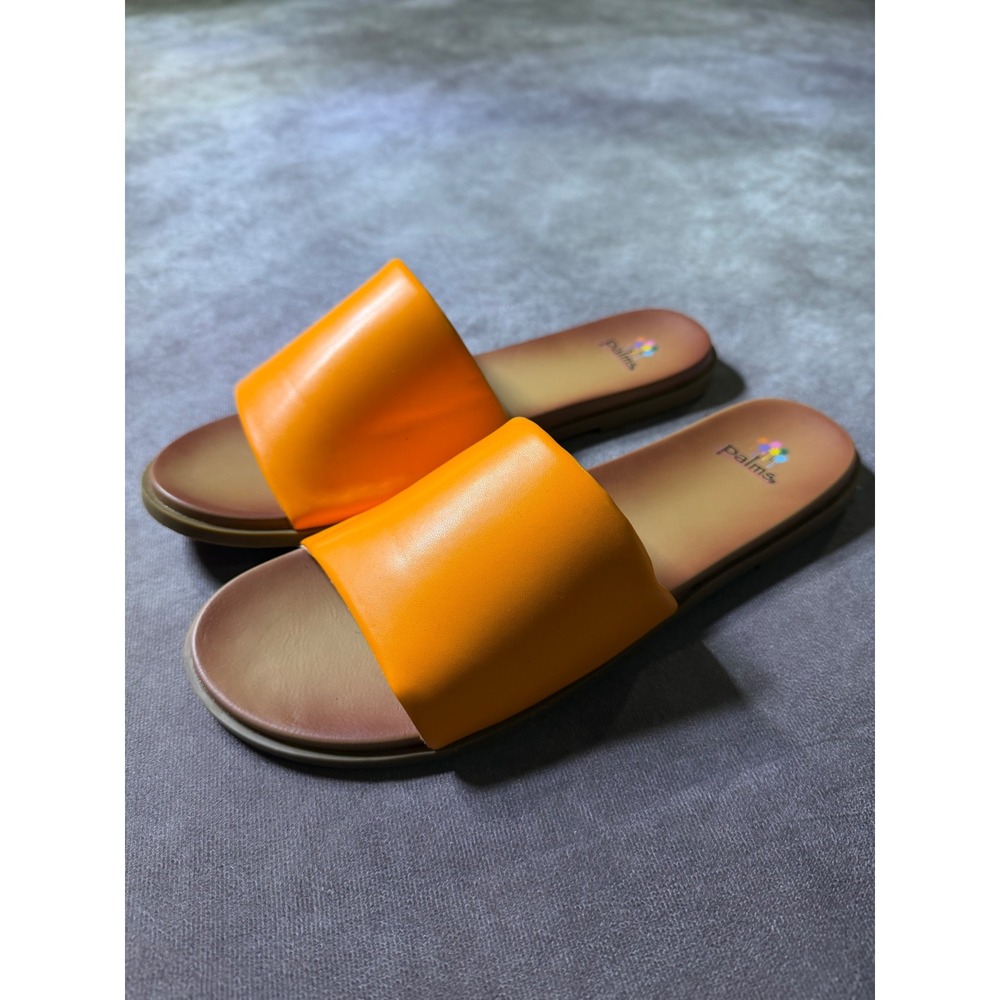 Palms Cara Orange Slide Sandals Womens Size 10M Flat Slip On 177255